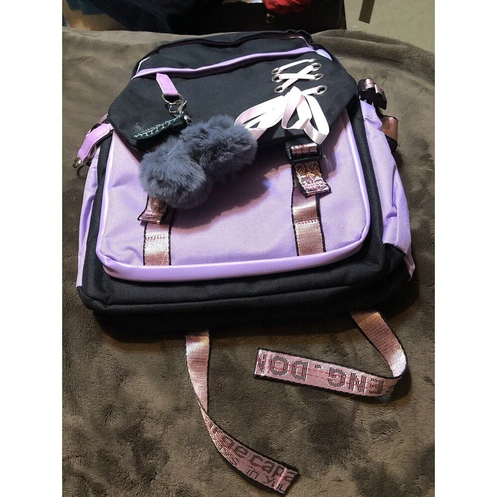 FENGDONG Durable Waterproof Travel Large Laptop Backpack 17.3 Purple -NEW